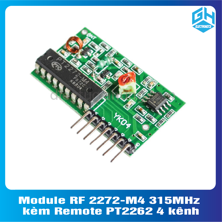 1 Bộ Module RF 2272-M4 kèm Remote PT2262 4 kênh