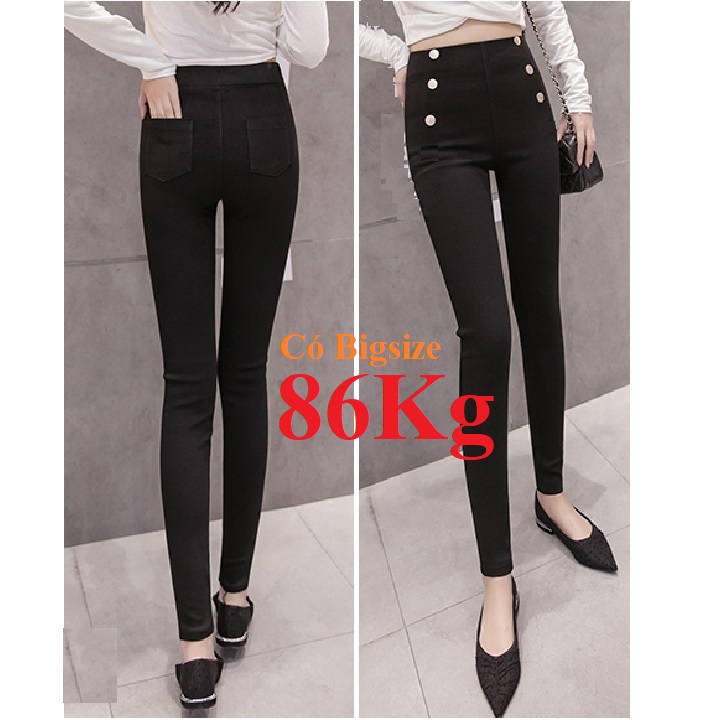 QUẦN TREGGING CẠP CAO 6 KHUY CHUN SƯỜN có Size Đại 90KG Bigsize quần legging lưng cao