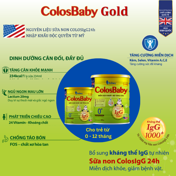 sữa bột colosbaby gold 0+ 336g hỗ trợ tăng cân, miễn dịch khỏe cho bé 2