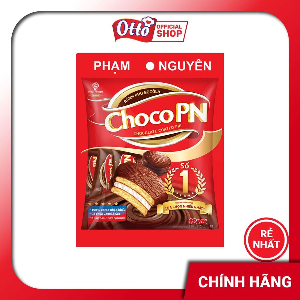 Combo 5 bich Bánh Choco P&N 216g - Đồ Ăn Vặt Giá Rẻ