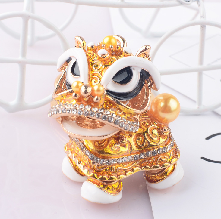 Móc Khóa Con Lân Hợp Kim Đầu Xoay 360 Độ-Siêu Dễ Thương Chọn Màu (size 3.5 x 4.5 cm)