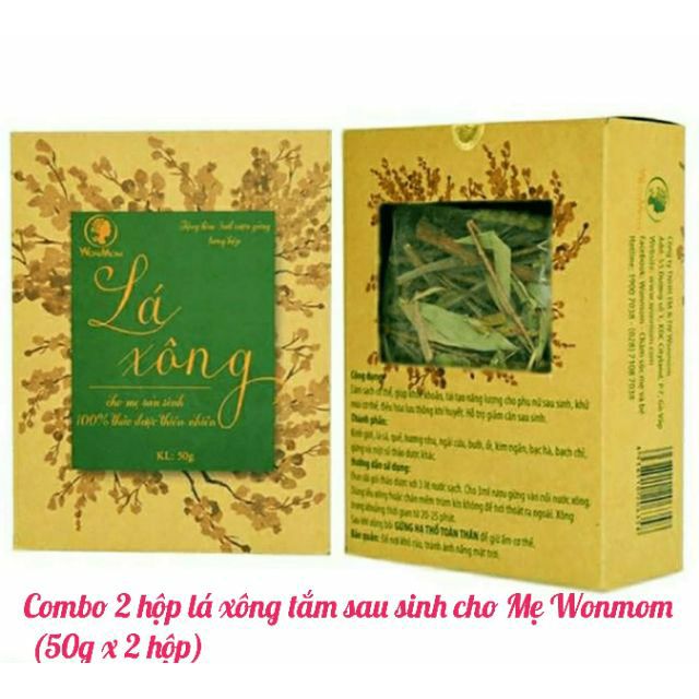 Combo 2 hộp lá xông thảo dược Wonmom (70gr / hộp) - cho mẹ sau sinh (Việt Nam) WM510