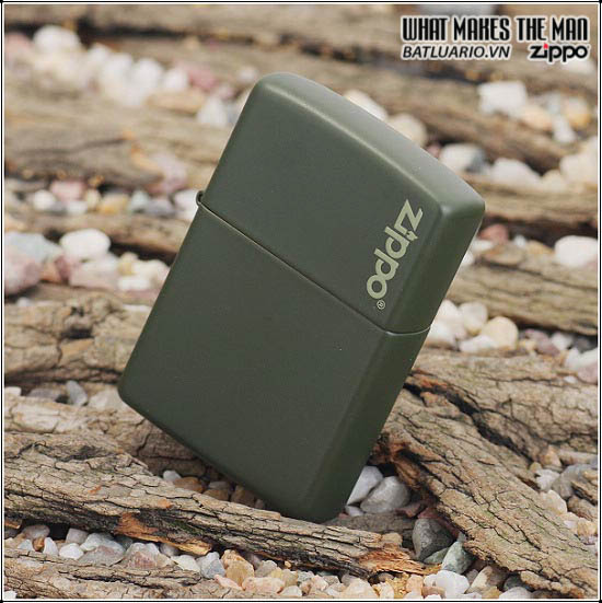 Bật lửa Zippo 221ZL – Zippo Green Matte With Zippo Logo