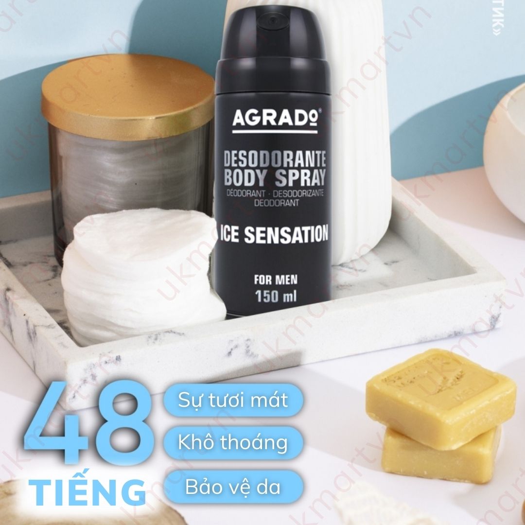 Xịt Khử Mùi Toàn Thân Nam Nữ Agrado Tây Ban Nha 150ml