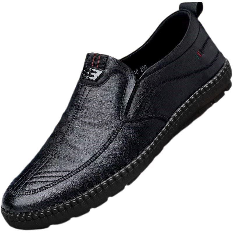 Pu Leather Men's Loafers with E3 Logo in Classic Color