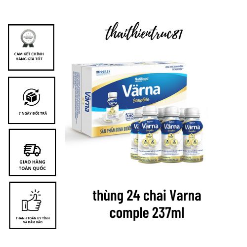[HSD T5-2023] [MẪU MỚI] Thùng 24 Chai Sữa Bột Pha Sẵn Varna- Chai 237ml