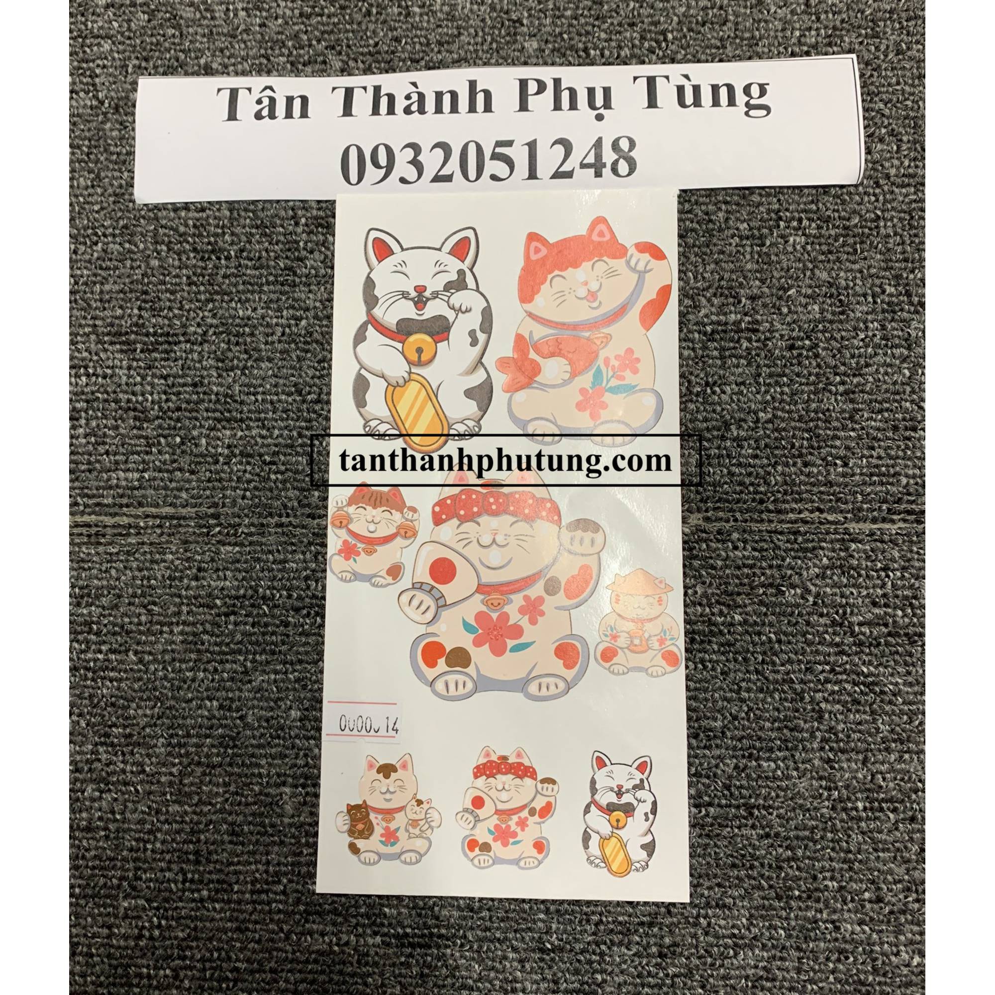 Tem sticker decal trang trí : mèo may mắn sticker nhỏ ms00014