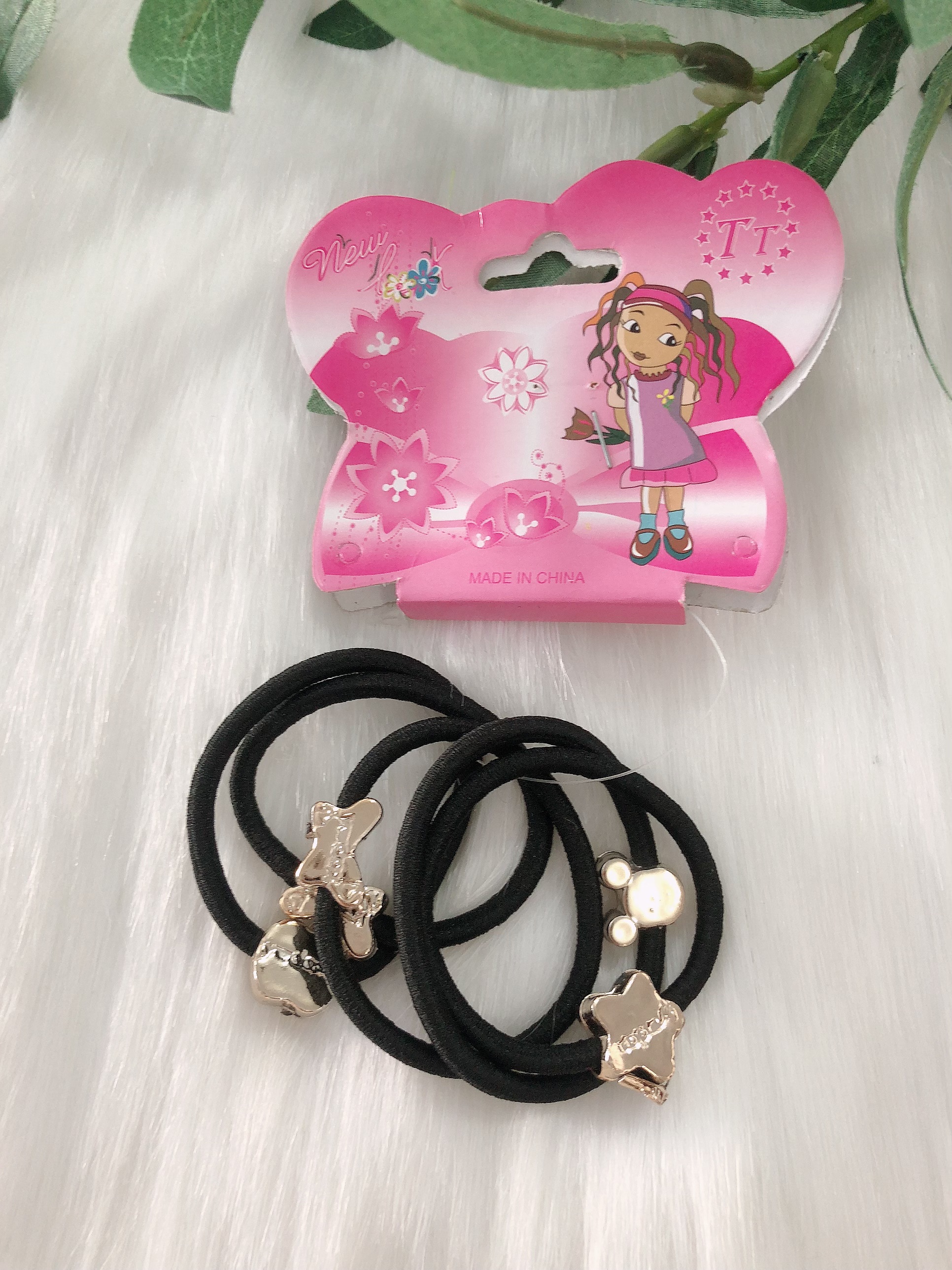 set 6 thun cột tóc trơn dễ xài, chất mịn và dai, độ co giãn tốt.