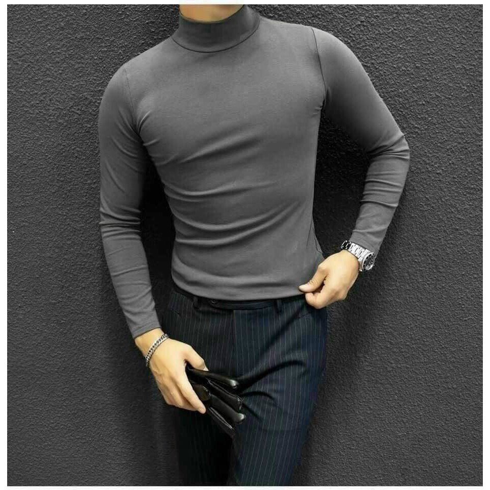 Áo giữ nhiệt cổ 3 phân nam hàng vnxk bất chấp rét đại hàn, áo thun nam có cổ