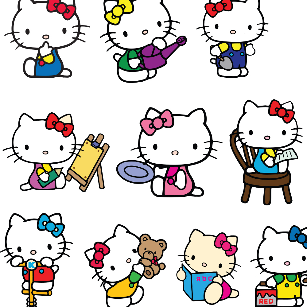 Đồ chơi dán hình mèo Hello Kitty Bộ sưu tập 100 hình dán Hello Kitty xinh  xắn Sticker Chim Xinh  YouTube