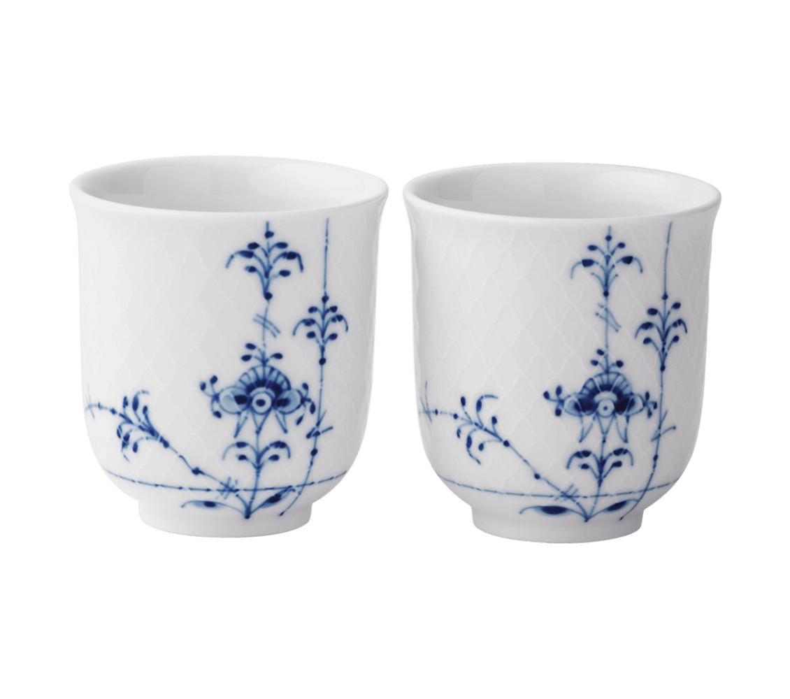 Bộ 2 cốc không quai Royal Copenhagen, họa tiết Blue Palmette, dung tích 20cl, chất liệu sứ