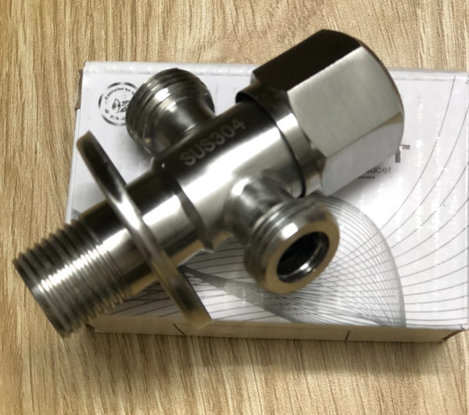 Van Chia Nước cho vòi xịt vệ sinh và bồn cầu inox 304, van giảm áp, T CẦU BA NGÃ CÓ KHÓA