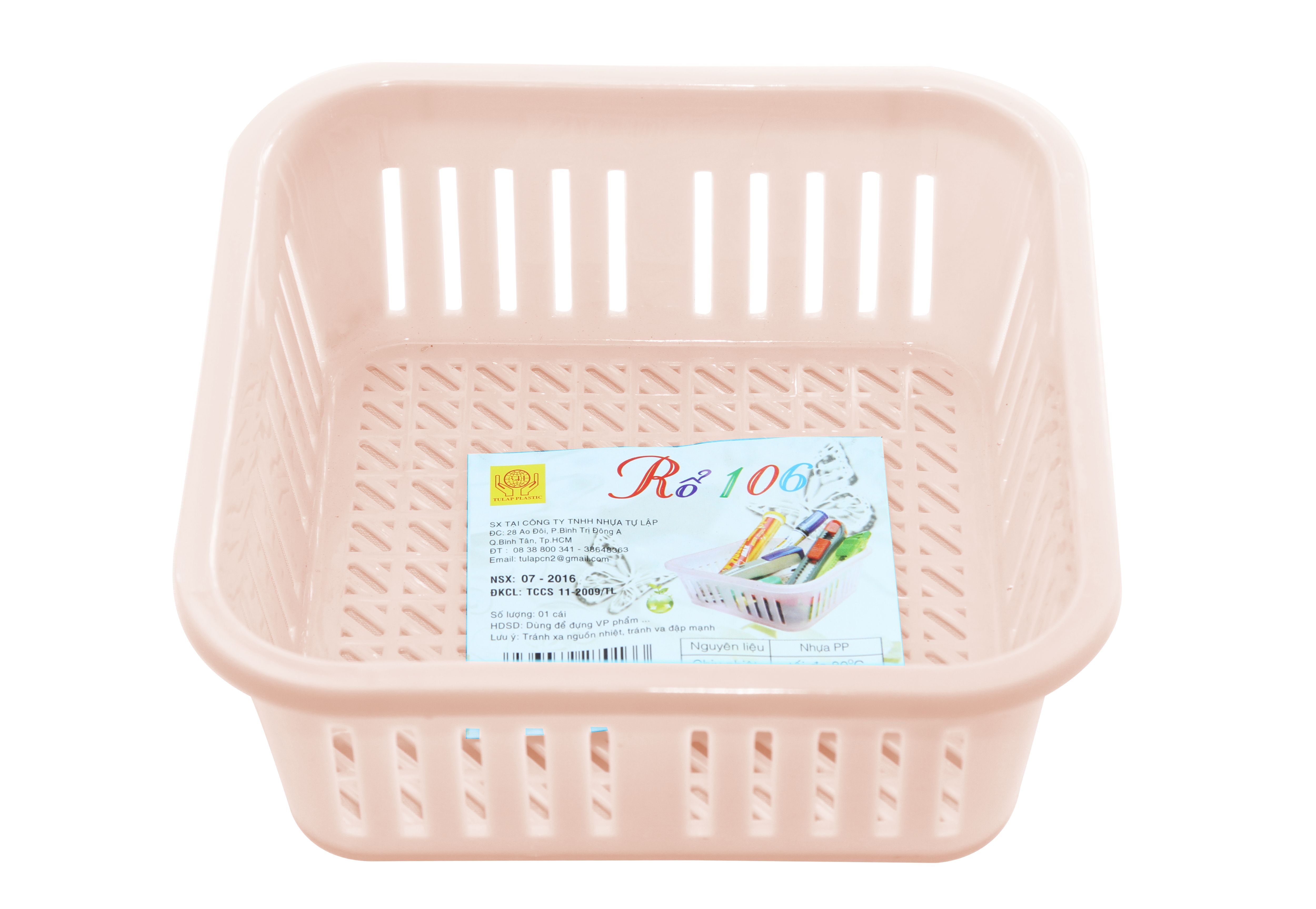 Rổ nhựa vuông nhựa TỰ LẬP TL106 - 16cm