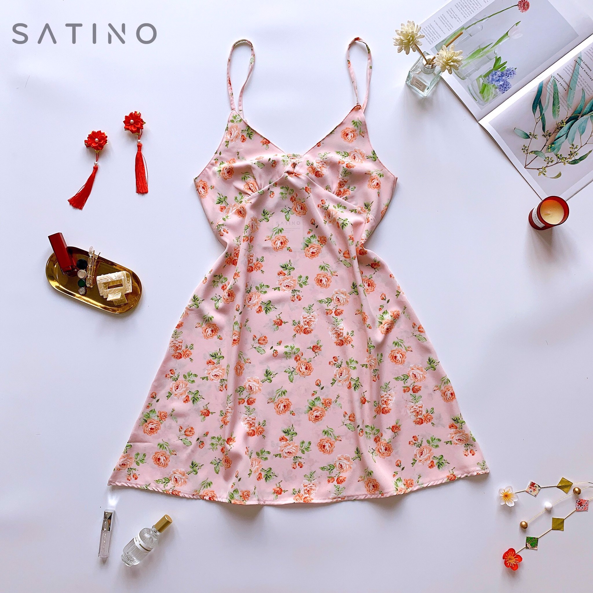 Đầm Hồng Nhạt Hoa Hồng [COMBO 3 BỘ 499K, COMBO 5 BỘ 779k]