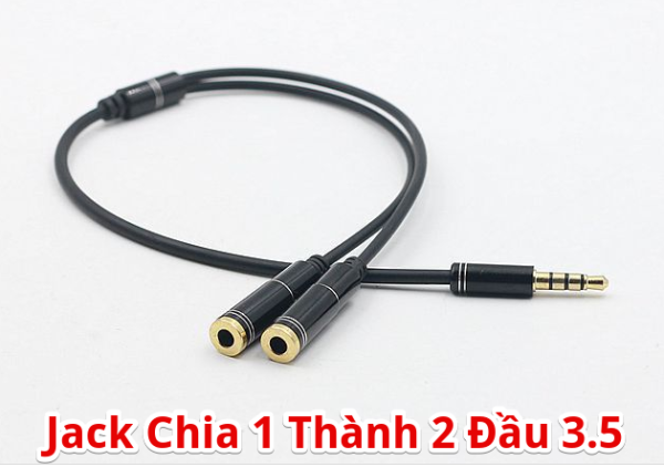 Bảng giá Jack Chia Tai Nghe Từ 1 Cổng 3.5 Thành 2 Cổng 3.5 Loại Đẹp (Dài 30 Cm) Phong Vũ