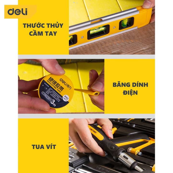 Bộ Dụng Cụ Sửa Đa Năng 116 Chi Tiết Deli Cao Cấp Chính Hãng - Sử Dụng Nhiều Mục Đích, An Toàn, TIện Lợi - DL5973 - Hình ảnh 6