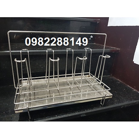 KỆ / GIÁ ÚP LY INOX CAO CẤP (8 LY) - (Ảnh shop tự chụp)