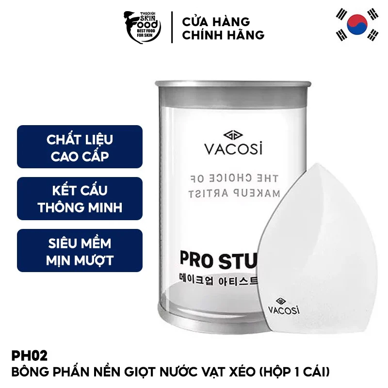 Bông Phấn Nền Giọt Nước Vạt Xéo Vacosi Prs Pro Flat Blender