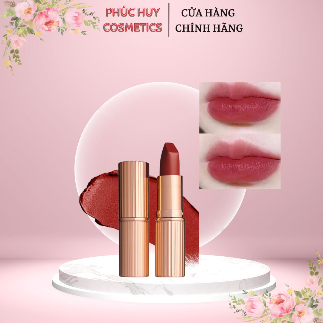 Son Charlotte Tilbury mini unbox màu walk of shame đỏ nâu 1.1g
