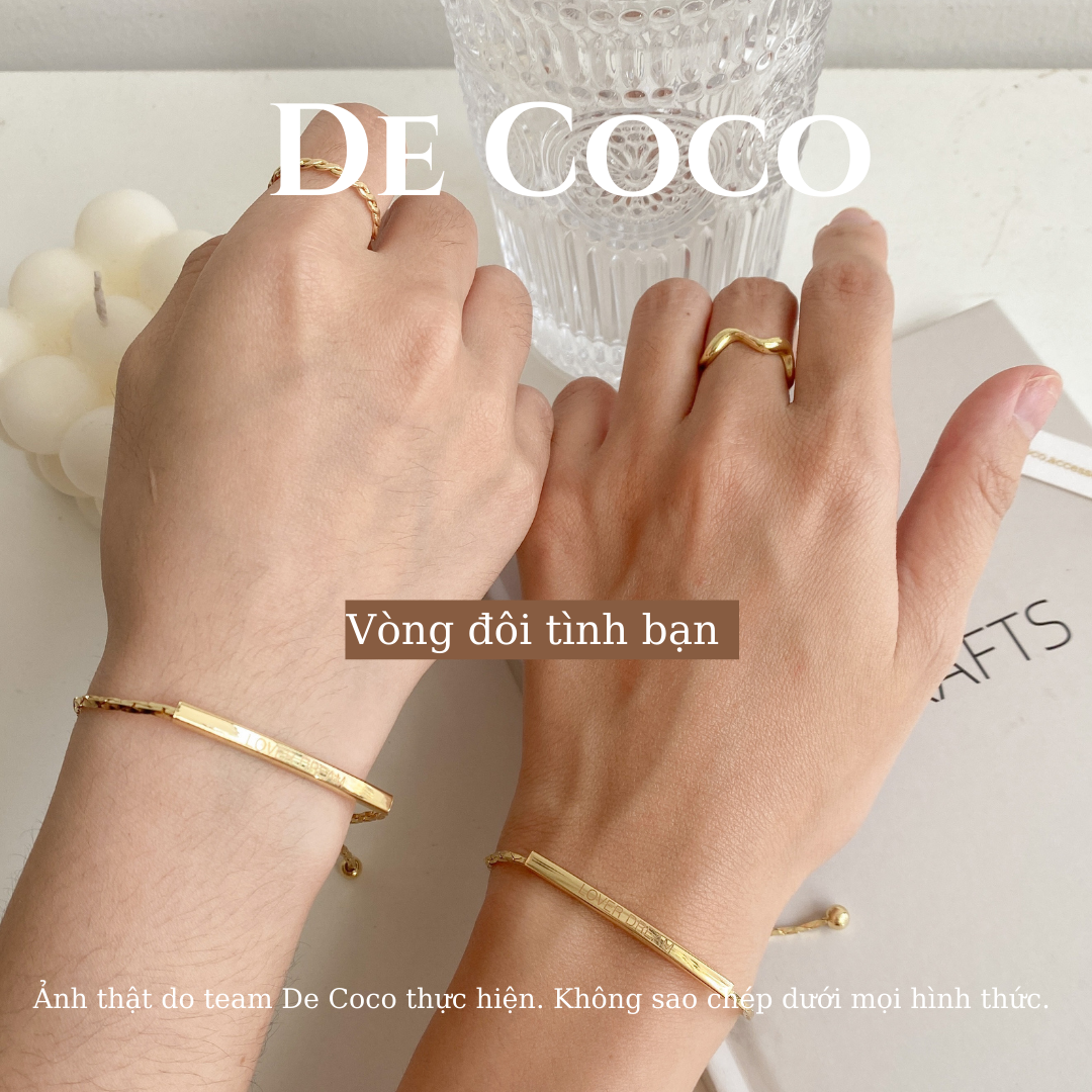 [KHÔNG ĐEN GỈ] Vòng tay nữ, lắc tay gold bar De Coco Decoco