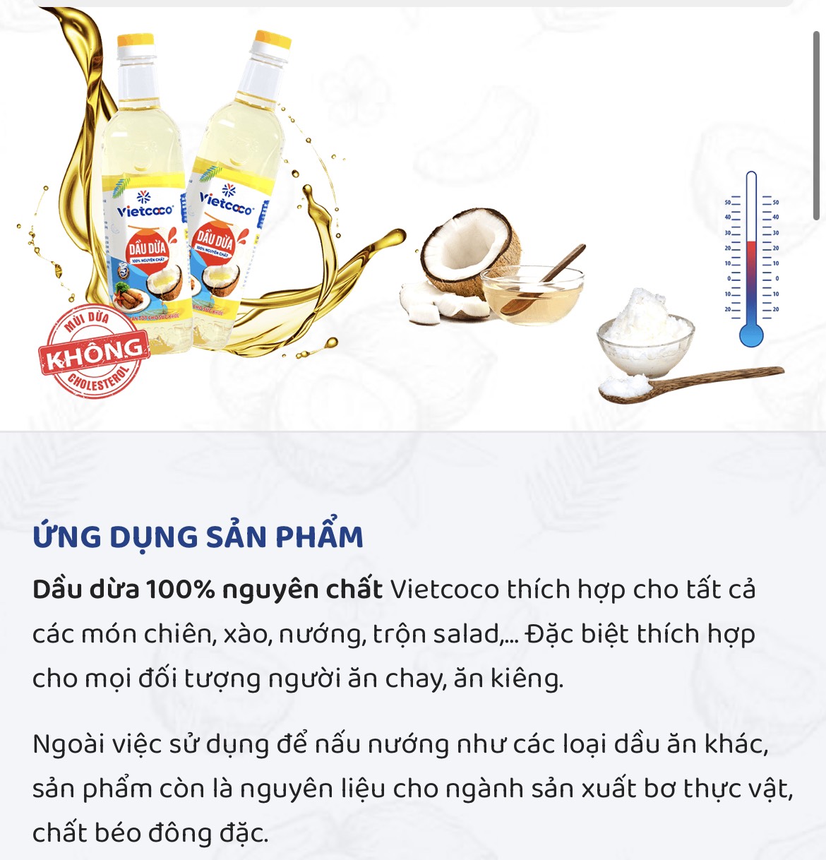 Dầu dừa nấu ăn nguyên chất Vietcoco 1 lít