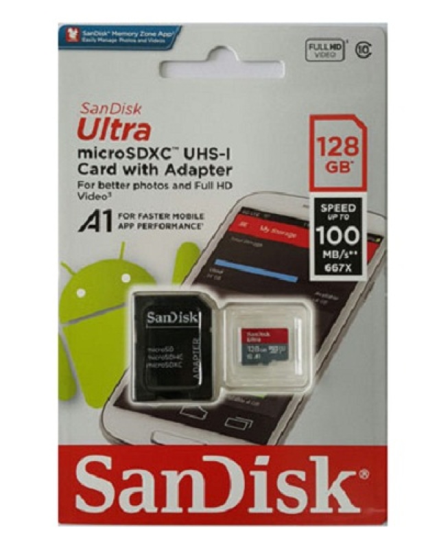 [Nhập LZDEL51 giảm 10% tối đa 200k cho đơn 99k]  Thẻ nhớ 128Gb Sandisk Microsd Ultra - bảo hành 5 năm!