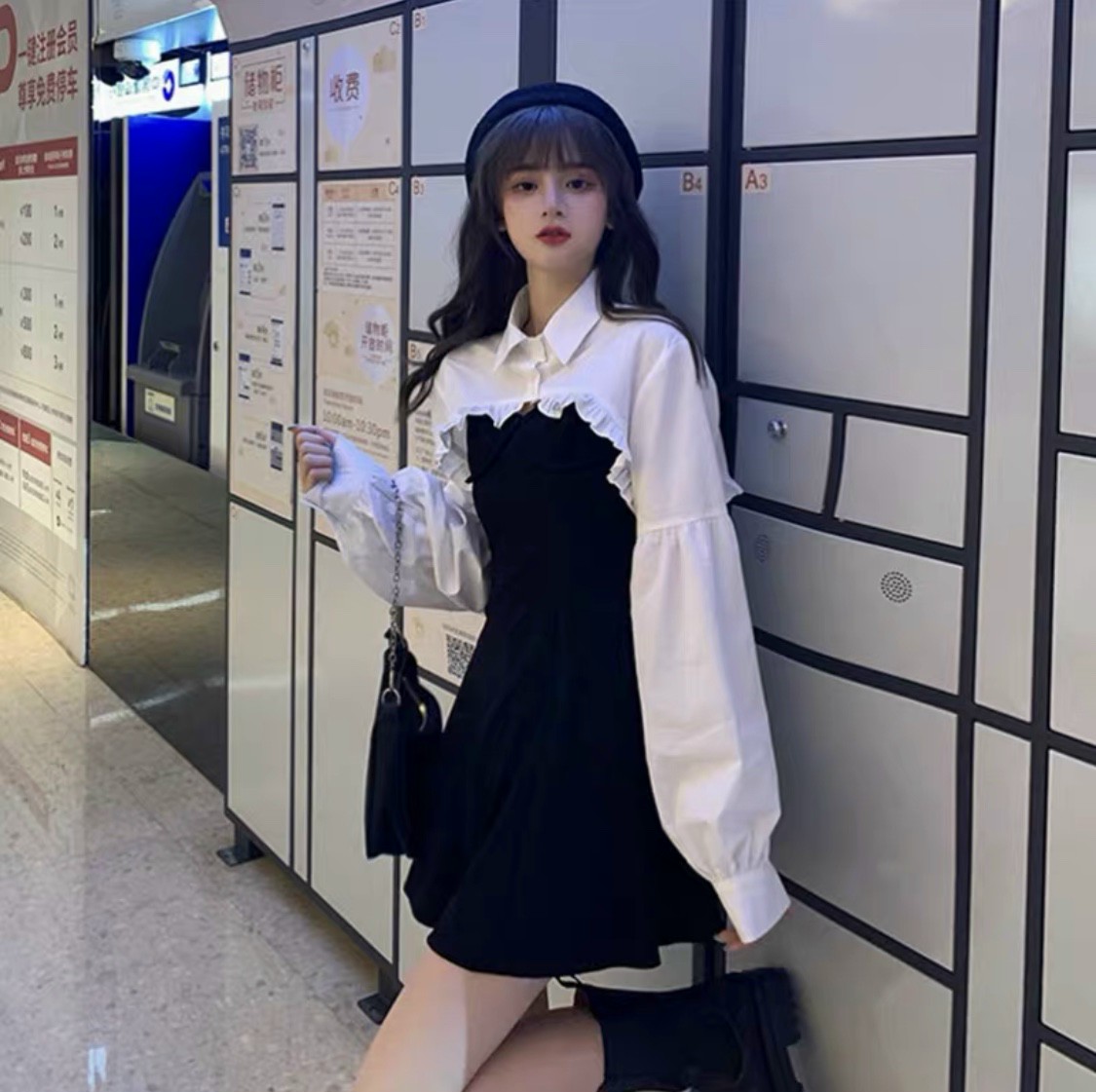 [HCM]Sét Áo SƠ mi kèm Đầm 2 dây