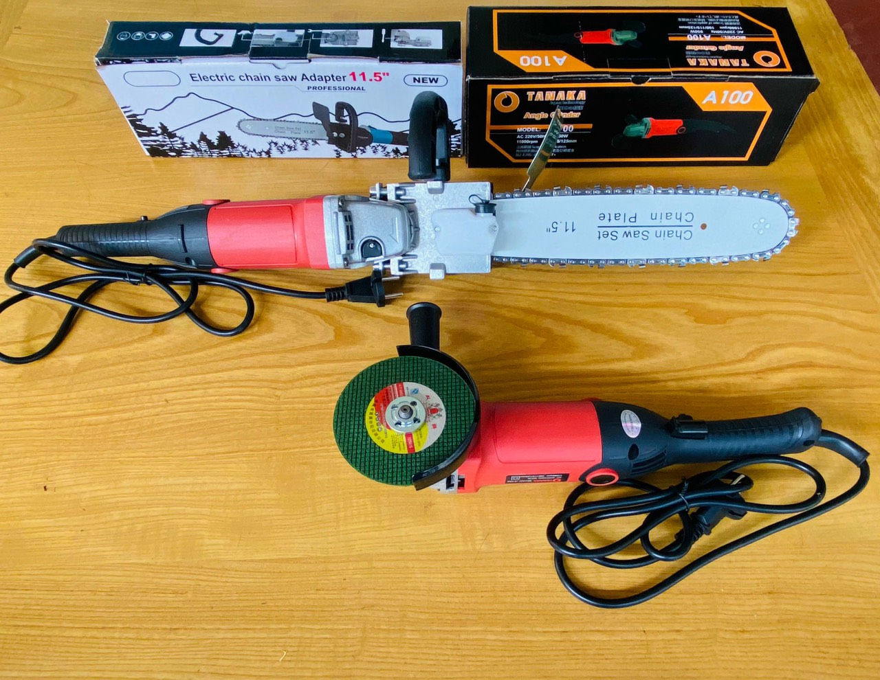 Máy mài tanaka 950w,tặng kèm lưỡi cưa xích