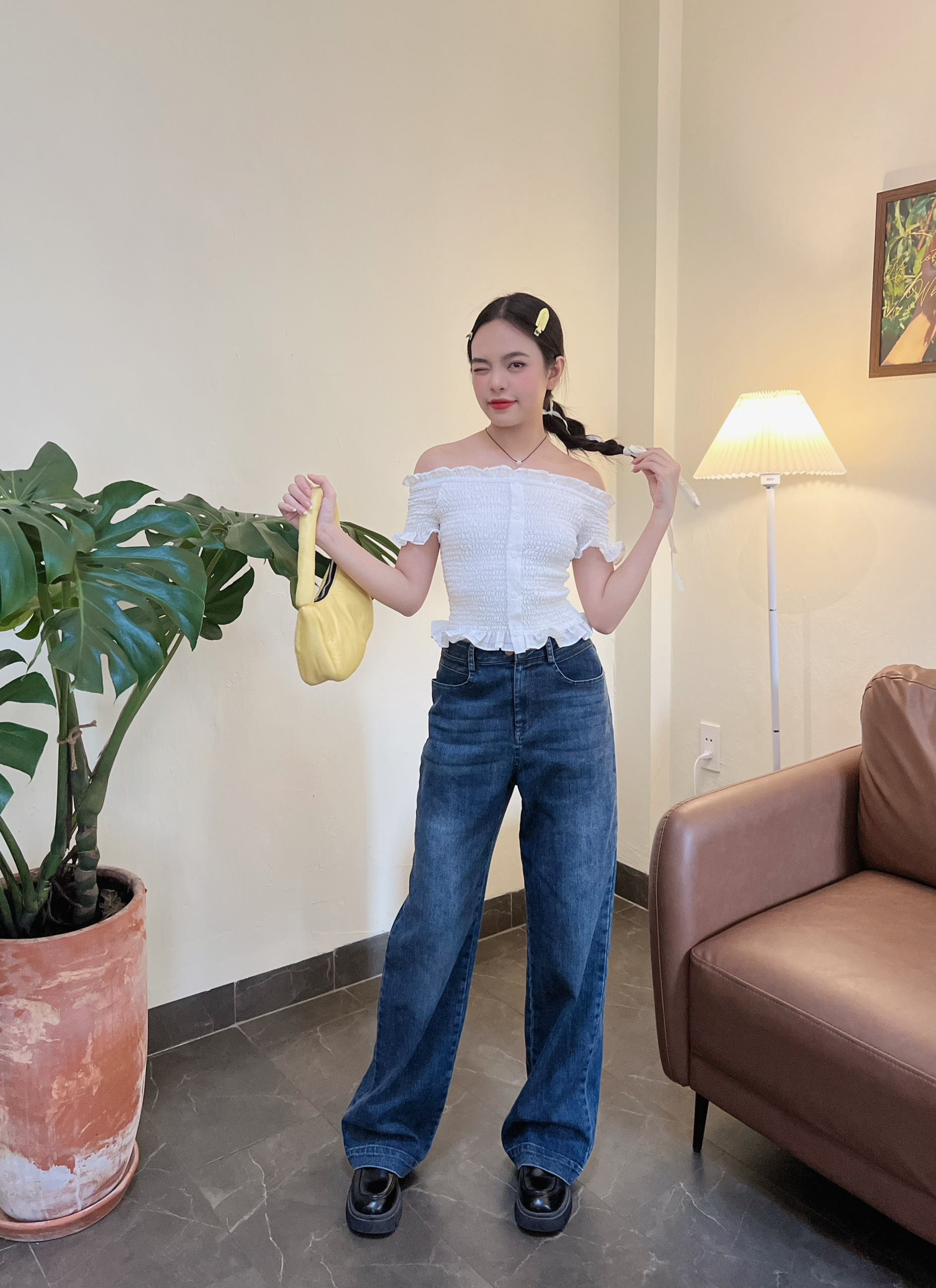 Quần dài jeans ống rộng Juno Miều Est.2013