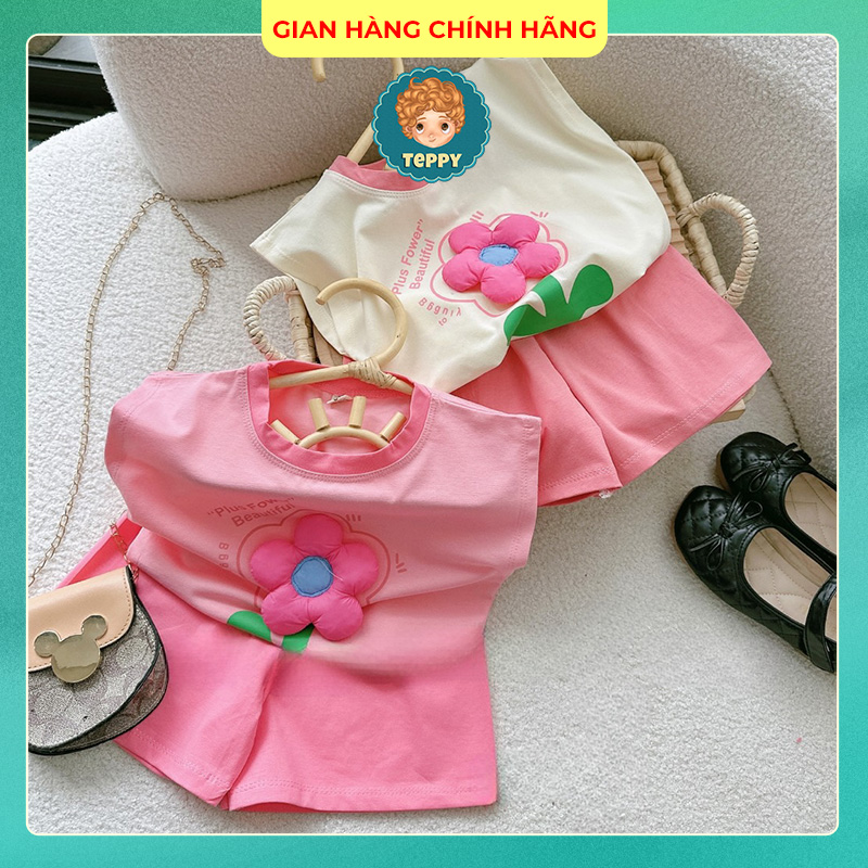 Set bộ đùi áo hoa nổi cho bé gái (7kg-16kg)