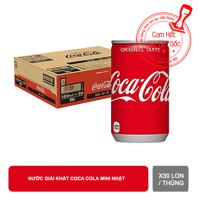 [Thùng 30 Lon]Nước giải khát Coca Mini Lon 160ML - Coca cola nhật