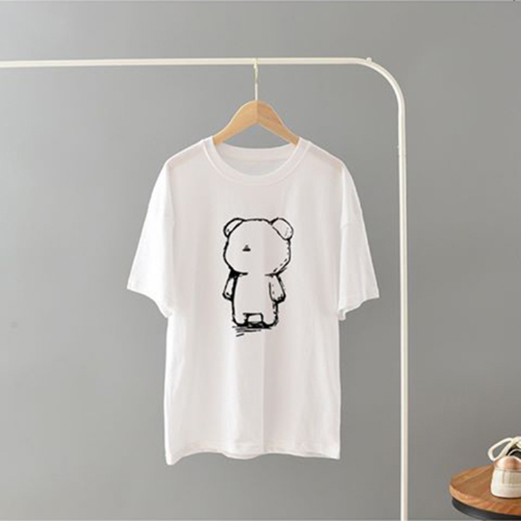Áo Thun Tay Lỡ Cotton Bear [ Áo Thun Tay Lỡ Unisex Nam Nữ Đều Mặc Được].