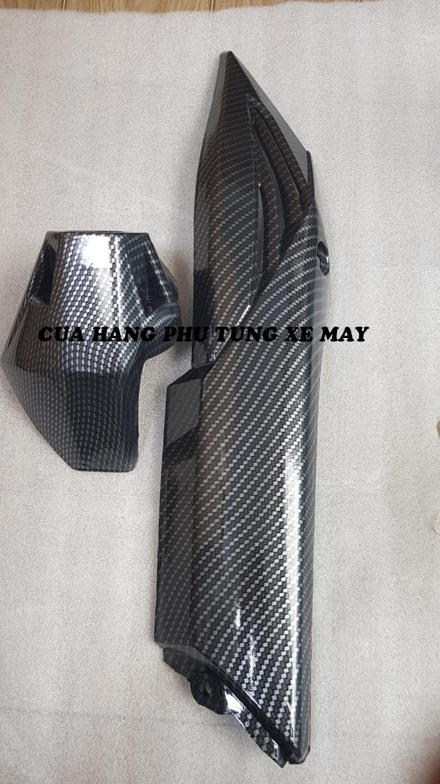Bộ ốp pô + đít pô gắn xe Winner 150 V1 sơn cacbon xịn