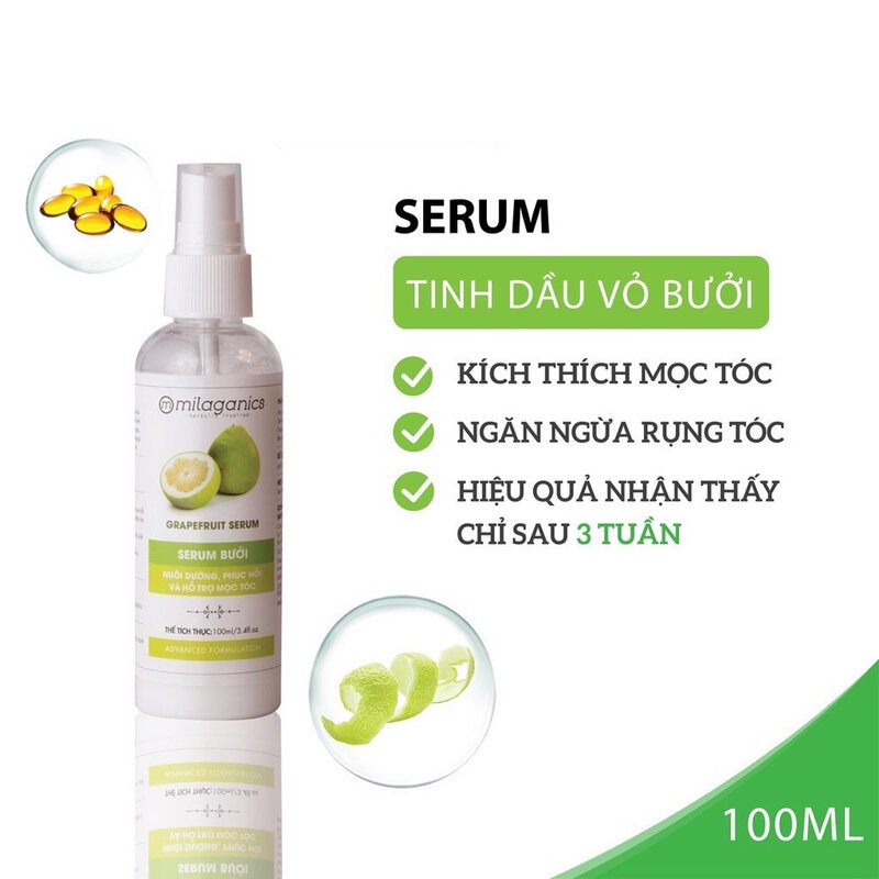 Serum Bưởi Milaganics Ngăn Rụng & Kích Thích Mọc Tóc 100ml - Hasaki - Sản phẩm chính hãng