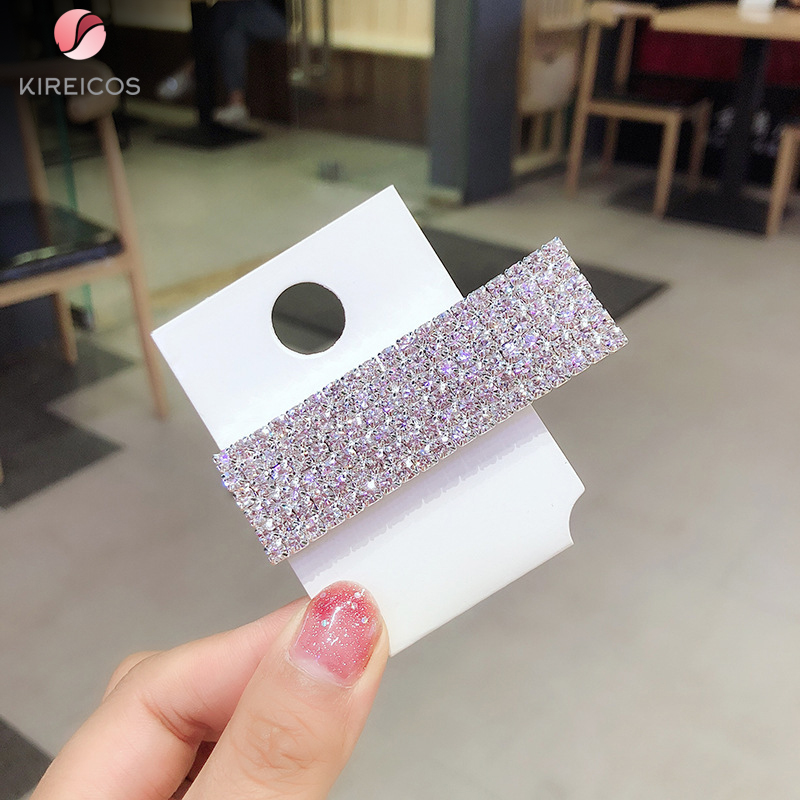 [HCM]Kẹp Tóc Đính Hạt Xoàn Hình Chữ Nhật - kireicos