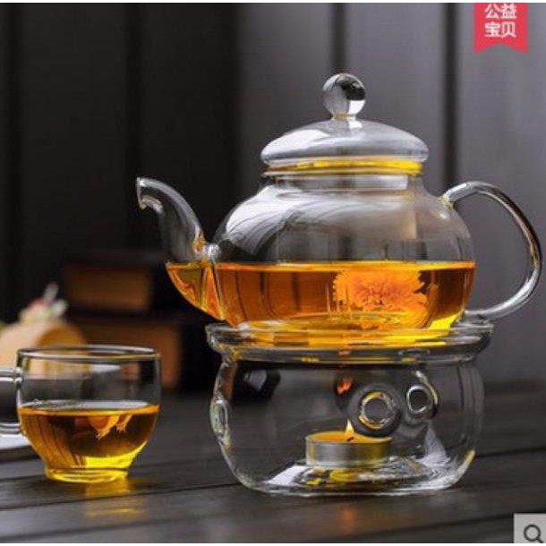 (HÀNG ĐẸP) Set ấm chén thuỷ tinh chịu nhiệt