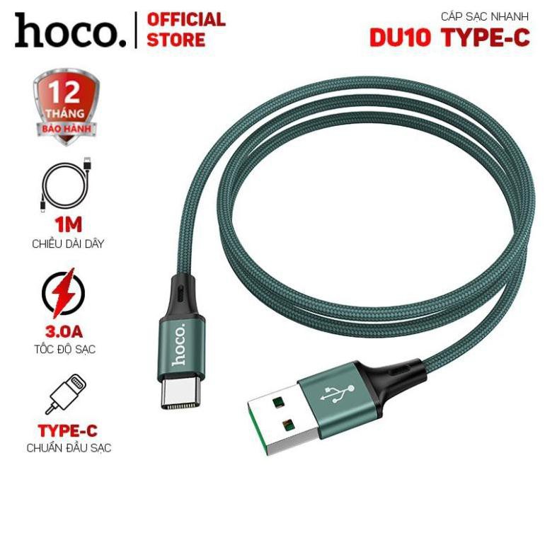 Cáp sạc nhanh 3A Hoco DU10 type c BH 12 tháng 1 đổi 1