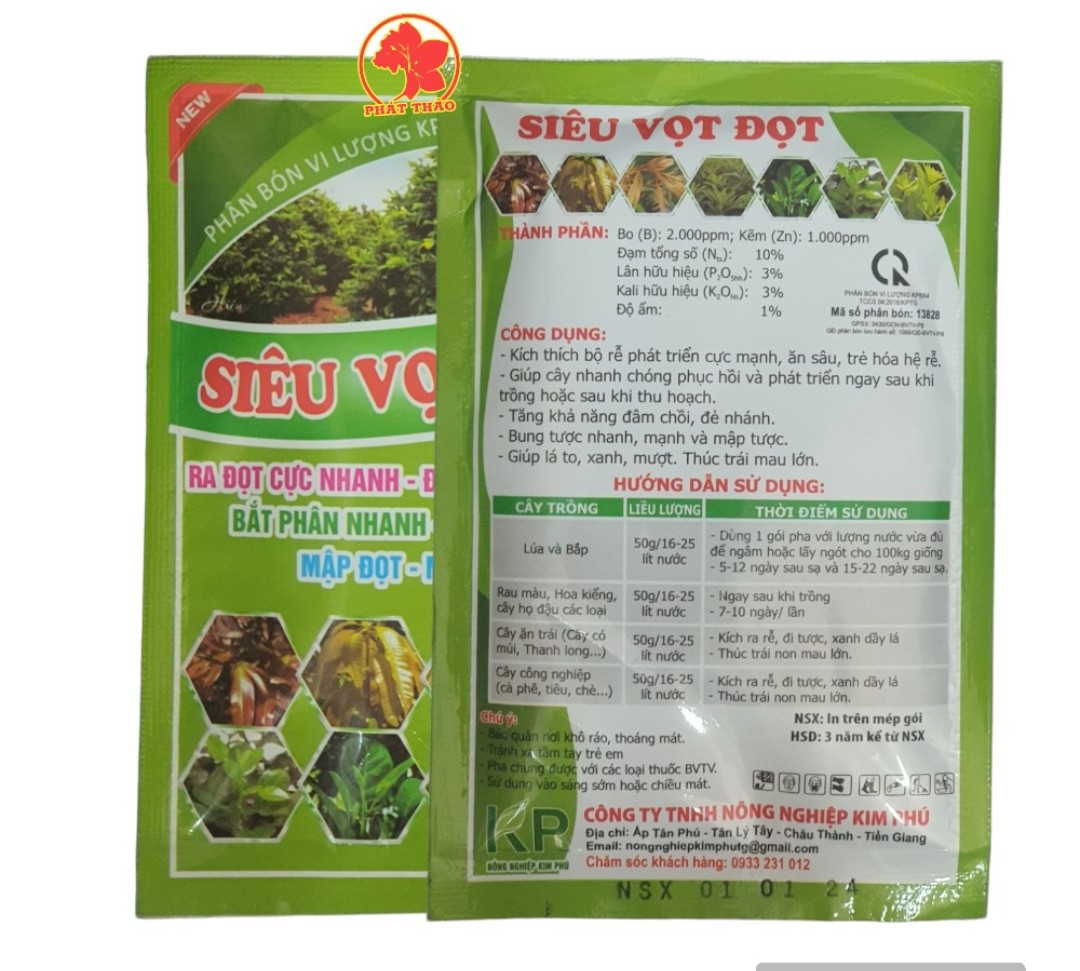 Phân bón lá Siêu Vọt Đọt 50gr, mập chồi, phát đọt, xanh dày lá