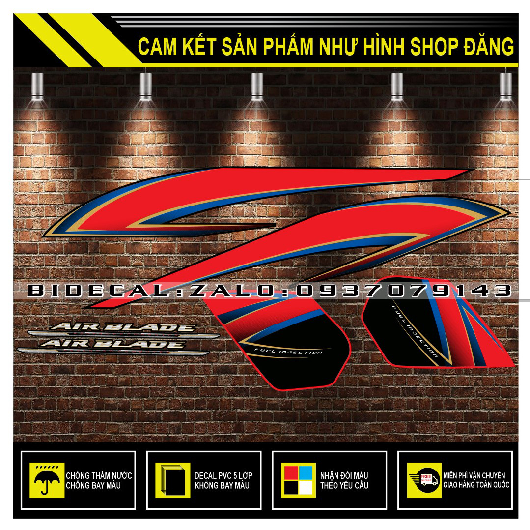 TEM RỜI AIRBLADE MẪU ĐỜI 2007 ĐỎ ĐEN