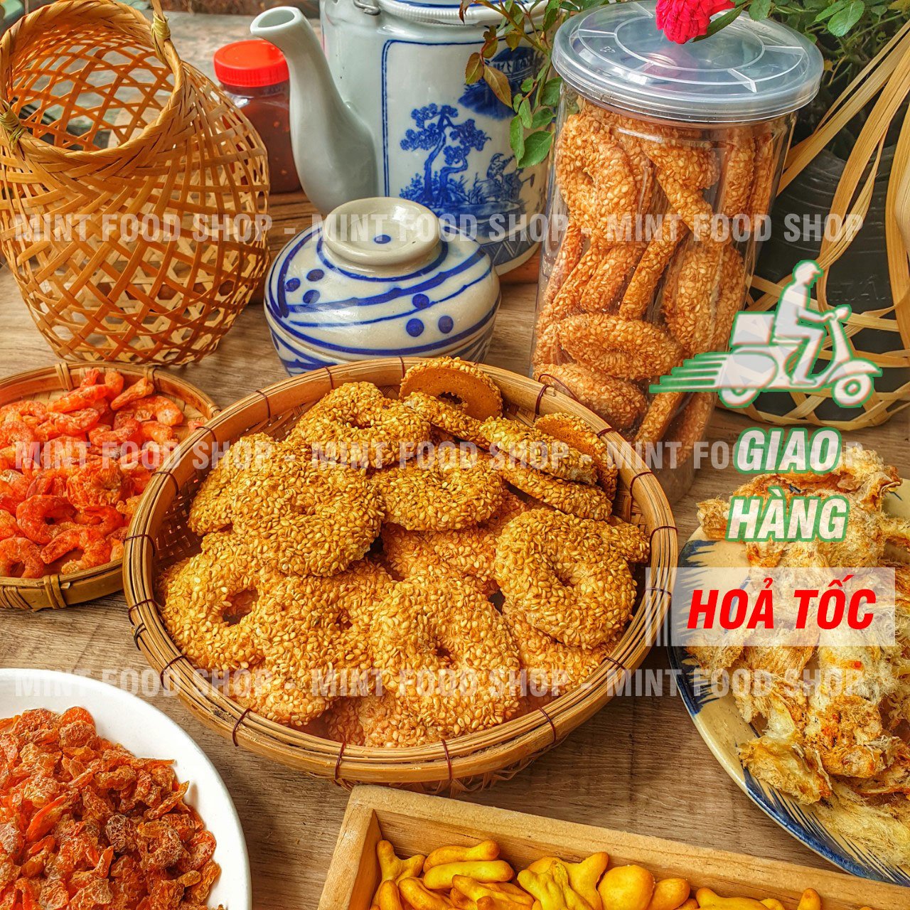 Bánh vòng mè Lon 200gram