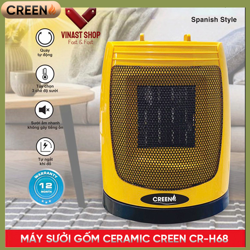 Sưởi gốm ceramic creen cr-h68 công suất 1500w, không gây chói mắt
