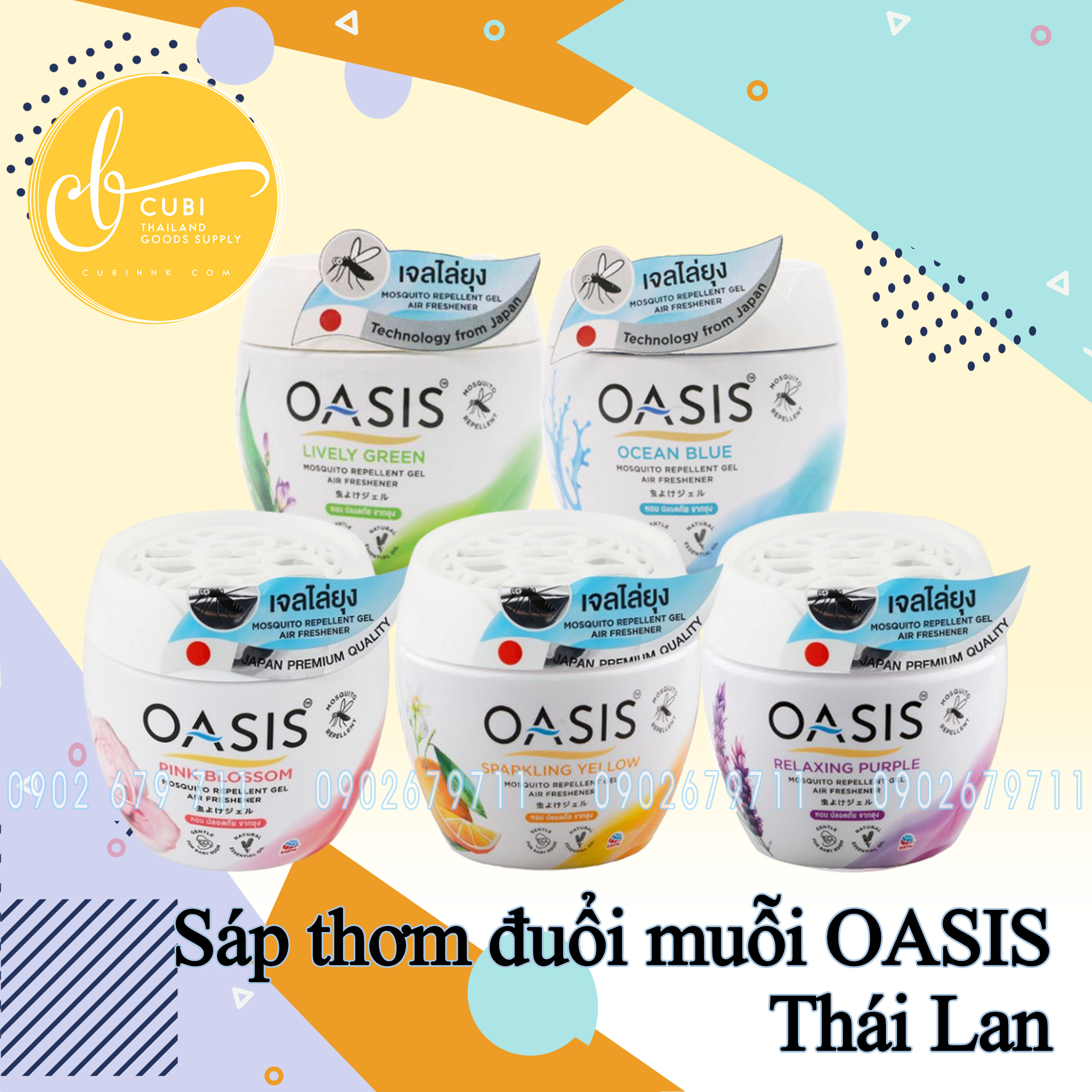 SÁP THƠM ĐUỔI MUỖI OASIS THÁI LAN HƯƠNG LAVENDER