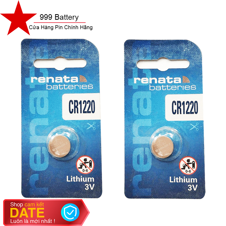 Combo 2 vỉ pin renata cr1220 1220 lithium 3v chính hãng