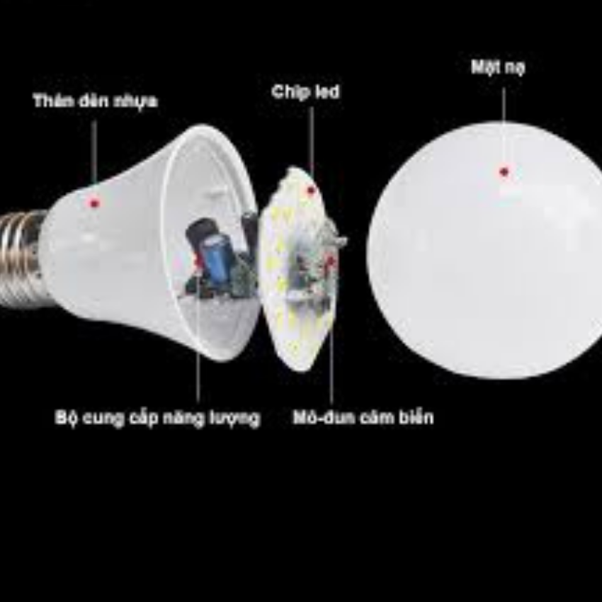 Bóng đèn cảm ứng 5w/9w E27 220v, đui đèn cam ưng