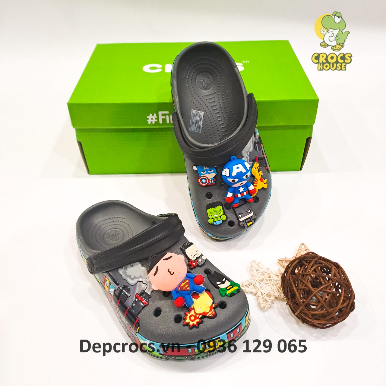 Dép sục croos trẻ em viền 3D hàng cao cấp tặng kèm jibbitz 2d, dép bé trai, bé gái - Nhà Cá Sấu