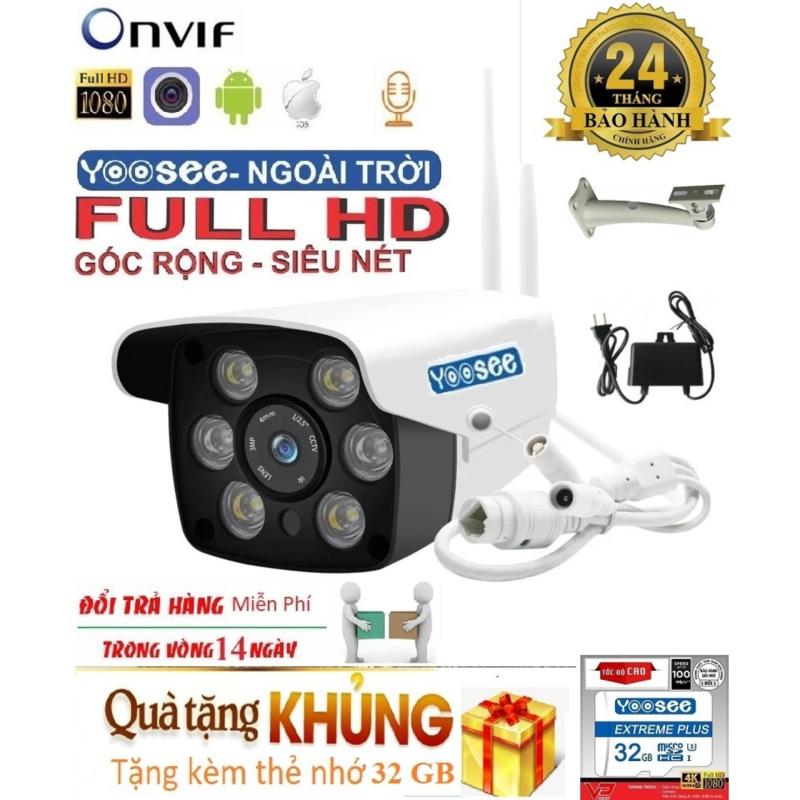 (TẶNG THẺ SD CHUẨN CTY 32GB,CÓ MẦU BAN ĐÊM) camera wifi 2.0 ngoài trời - trong nhà camera yoosee 2.4 Mpx Full HD 1080P -Camera wifi không dây hỗ trợ 2 đèn hồng ngoại và 4 đèn LED - NEW