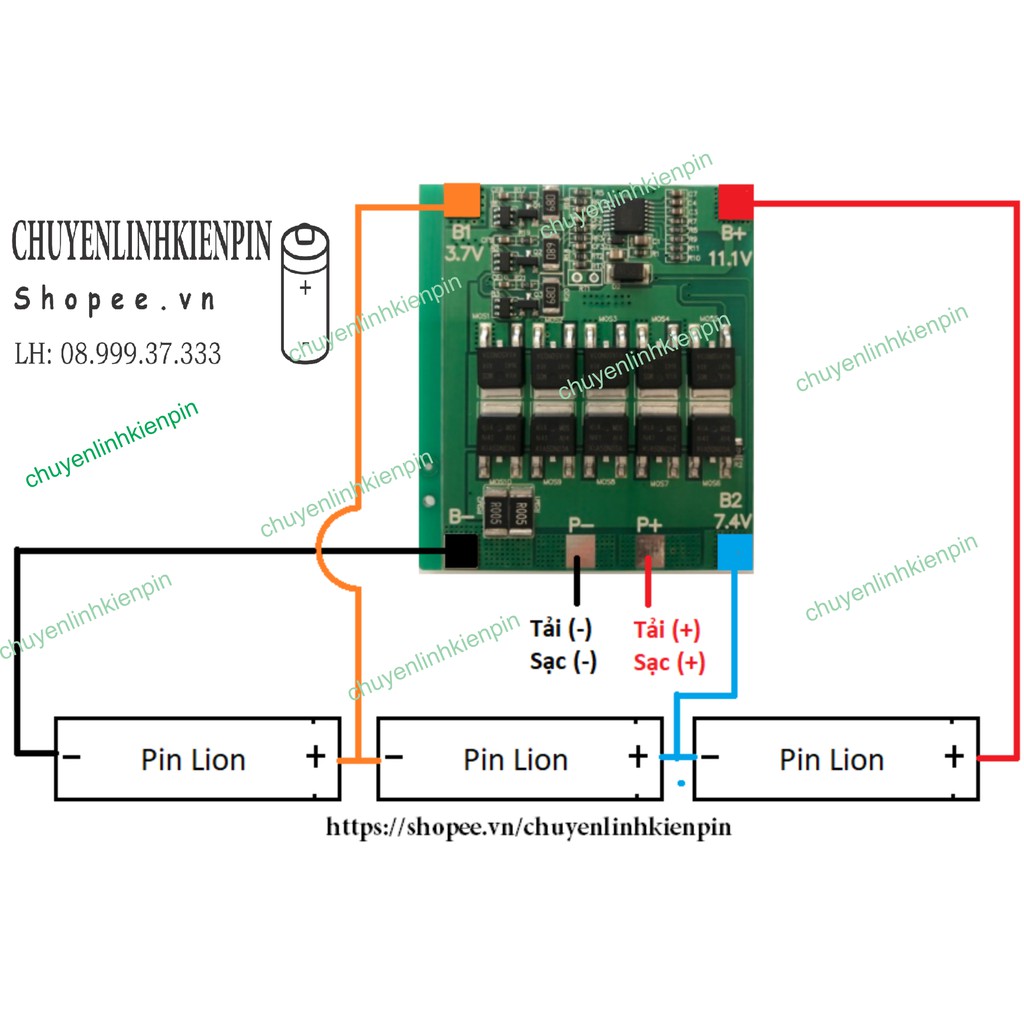 Mạch 3S 30A Full, bảo vệ Pin Lion ( BL64 54 )