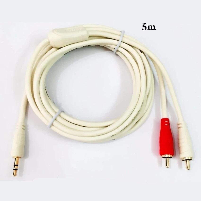 Dây cable loa 1 đầu 3.5 ra 2 av dài 5m