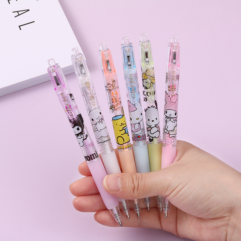 Set 6 bút gel ngòi 0.5mm hoạt hình sanrio lila s6blotso28