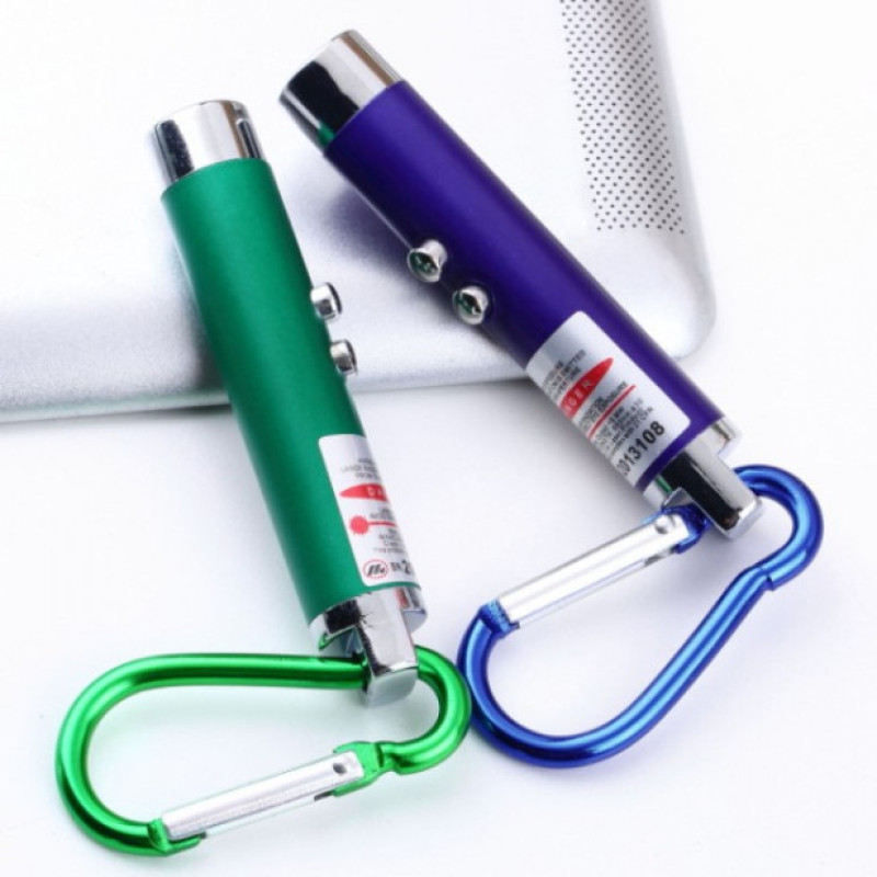 Móc khóa đèn pin 3in1 siêu sáng(đèn pin 2 chế độ,laser)